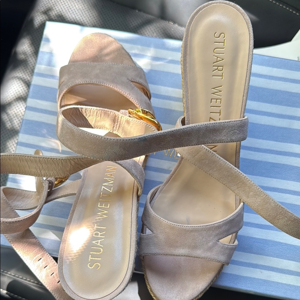 Stuart Weitzman Tan Sandals Minimalist Design